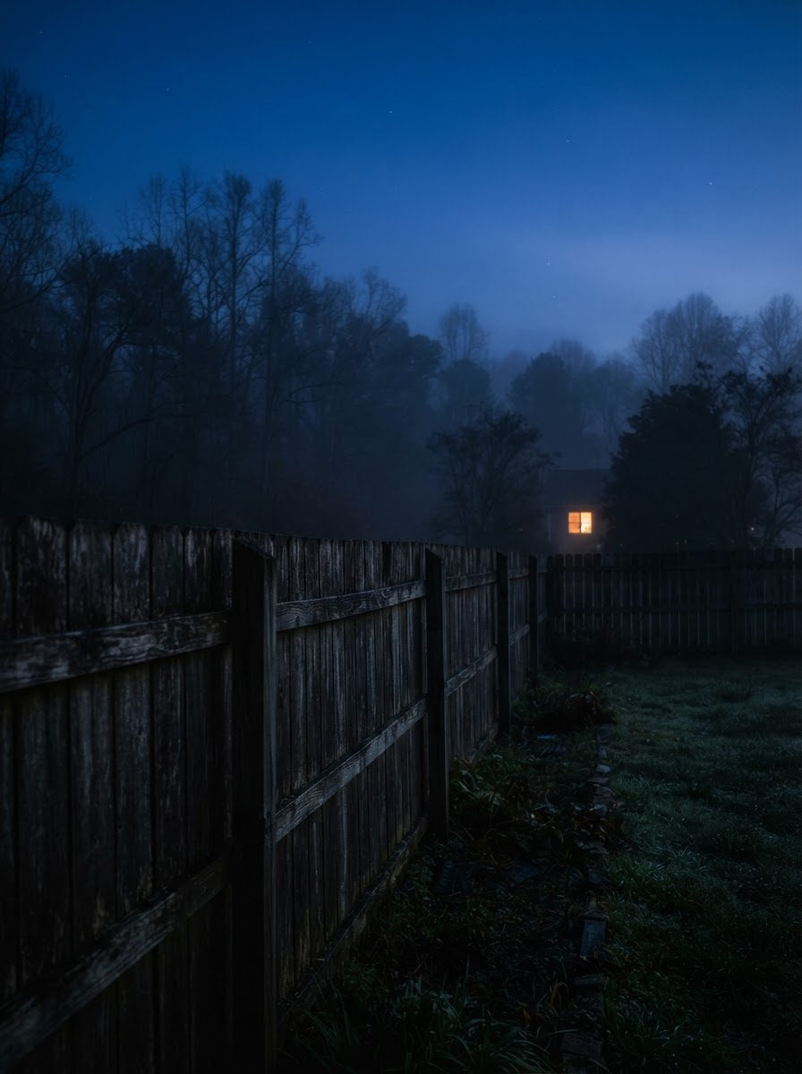 A backyard where everyday animal calls can be heard
