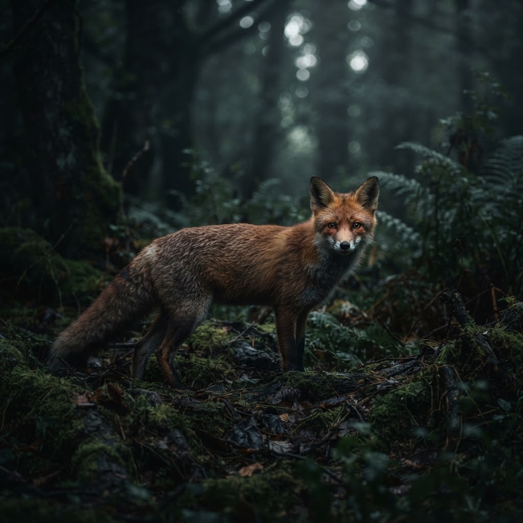 Red fox in the evening